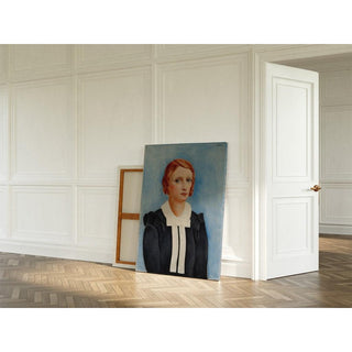 Portrait de Femme sur Fond Bleu - Moïse Kisling | Reproduction Tableau Décoration murale affiche copie