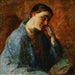 Ritratto della moglie dell'artista Esther Paulsen - Julius Paulsen — ambientato in un interno