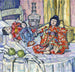 Bambole giapponesi con mele - Eugenie Bandell — vista dell’opera