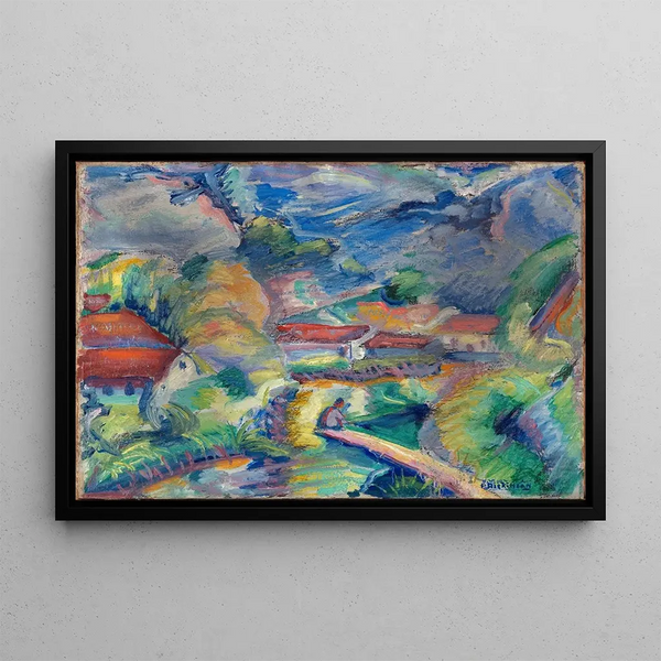Paesaggio senza titolo - Preston Dickinson — quadro incorniciato alla parete