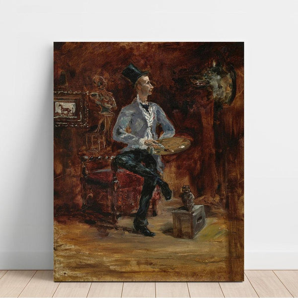 Riproduzione del dipinto Princeteau nel suo atelier - Henri de Toulouse-Lautrec