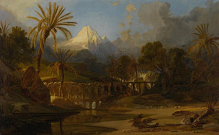 Prosper Marilhat - Landscape with Palm Trees and Mountainous Vista.webp