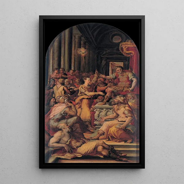 La disputa di Santa Caterina - Prospero Fontana — quadro incorniciato alla parete