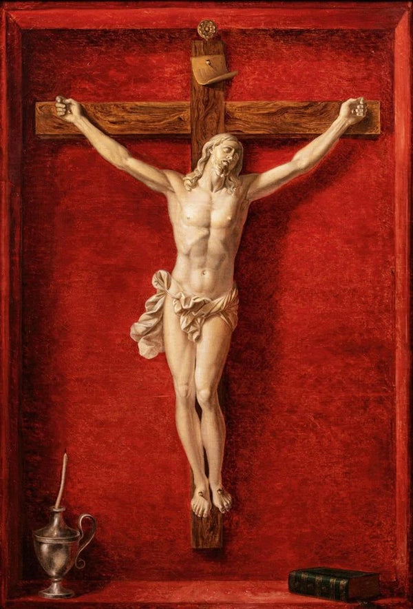 Trompe-l'œil con un crocifisso - Prospero Mallerini | Reproduction — quadro incorniciato alla parete