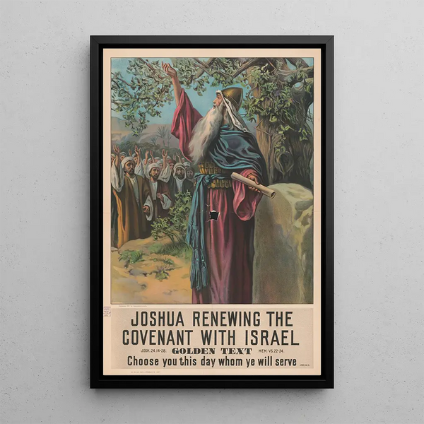 Josué rinnovando l'alleanza con Israele - Providence Lith Co — quadro incorniciato alla parete