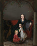Ritratto di Anna Grigorievna Ermolova 1807-1852 e Obolonskaya con i suoi figli - Pyotr Zakharov-Chechenets — vista dell’opera