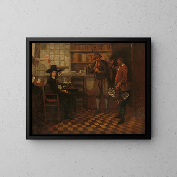 I contadini affittuari - Quirijn van Brekelenkam — quadro incorniciato alla parete