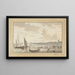 paesaggistico costiero con vele e campanile - R. A. C. Ziesenis — quadro incorniciato alla parete