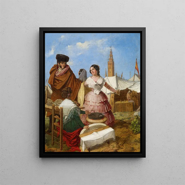 Rafael Benjumea - Courting at a RingShaped Pastry Stall at the Seville Fair.webp