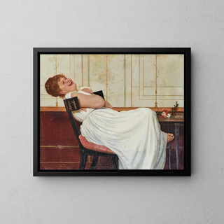 Fille riant - Raffaello Sorbi — quadro incorniciato alla parete