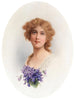 Ritratto di una dama con violette - Raimund Ritter von Wichera — vista dell’opera