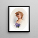 Ritratto di una dama con violette - Raimund Ritter von Wichera — quadro incorniciato alla parete