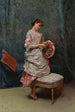 Aline tenant un chapeau - Raimundo de Madrazo y Garreta — vista dell’opera