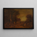 Paesaggio al chiaro di luna con Indiani - Ralph Albert Blakelock — quadro incorniciato alla parete