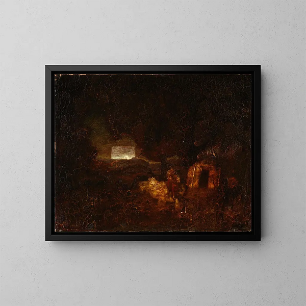 I costruttori di piroghe - Ralph Albert Blakelock — quadro incorniciato alla parete