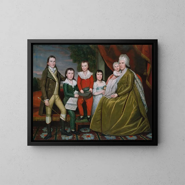 Madame Noah Smith e i suoi figli - Ralph Earl — quadro incorniciato alla parete
