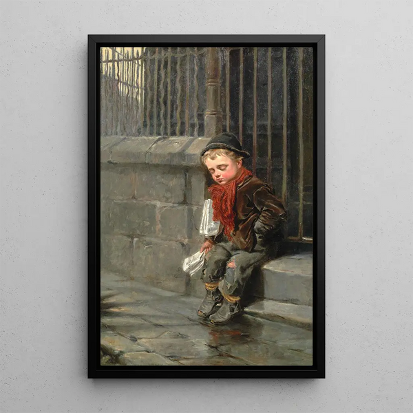 Petit vendeur de journaux - Ralph Hedley — quadro incorniciato alla parete