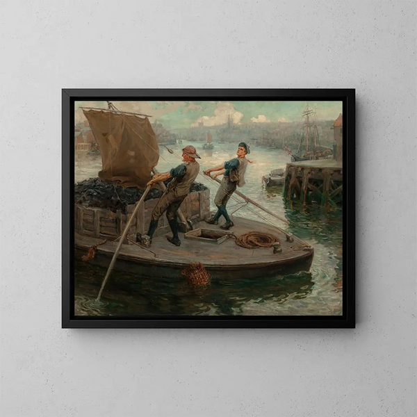 Lavoro sul Tyne a Newcastle - Ralph Hedley — quadro incorniciato alla parete