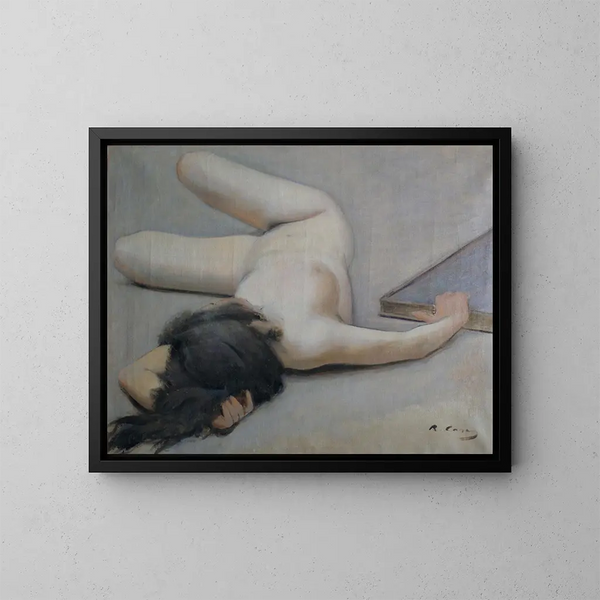 Nu femminile - Ramon Casas — quadro incorniciato alla parete