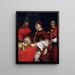 Ritratto del papa Leone X con i cardinali Giulio de' Medici e Luigi de' Rossi - Raffaello — quadro incorniciato alla parete