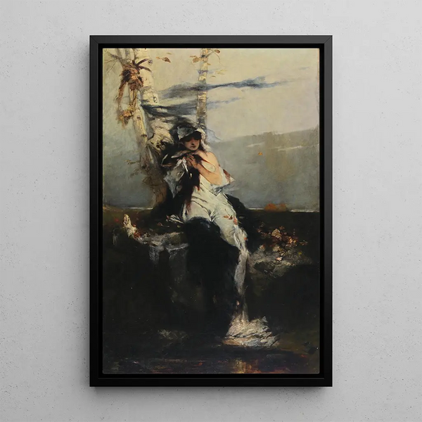 L'Attesa - Raphael von Ambros — quadro incorniciato alla parete