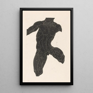 Reijer Stolk - Anatomical study of the neck abdominal and thigh muscles of a man in silhouette.webp