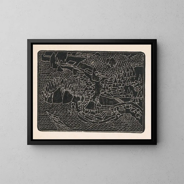Vista del villaggio sul mare - Reijer Stolk — quadro incorniciato alla parete