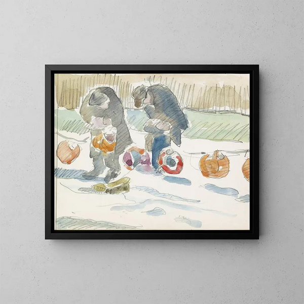 Due uomini in una strada - Reijer Stolk — quadro incorniciato alla parete