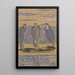 Trois hérons sur une digue - Reinier Willem Petrus de Vries — quadro incorniciato alla parete