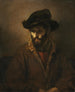 Un uomo barbuto con un cappello - Rembrandt van Rijn — vista dell’opera