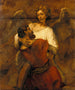 Jacob che lotta con l'angelo - Rembrandt van Rijn — vista dell’opera