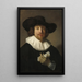 Uomo con una partitura musicale - Rembrandt van Rijn — quadro incorniciato alla parete