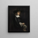 Ritratto di un gentiluomo con cilindro e guanti - Rembrandt van Rijn — quadro incorniciato alla parete