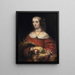 Ritratto di una dama con un cane da tasca - Rembrandt van Rijn — quadro incorniciato alla parete