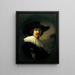 Ritratto di un uomo con cappello a tesa larga - Rembrandt van Rijn — quadro incorniciato alla parete