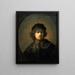 Ritratto dell'artista da giovane - Rembrandt van Rijn — quadro incorniciato alla parete