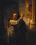 Samson minaccia suo suocero - Rembrandt van Rijn — vista dell’opera