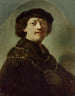 Autoritratto con berretto nero - Rembrandt van Rijn — vista dell’opera