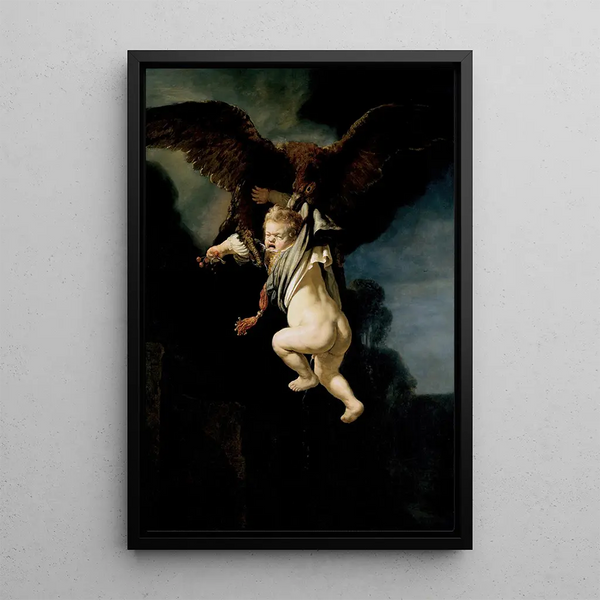L'enlèvement de Ganimède - Rembrandt van Rijn — quadro incorniciato alla parete