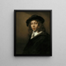 Giovane uomo con berretto nero - Rembrandt van Rijn — quadro incorniciato alla parete