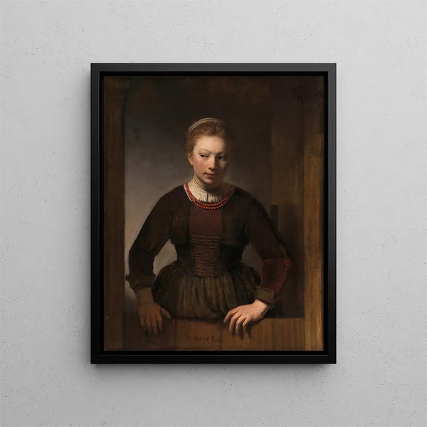 Rembrandt van Rijn - Young Woman at an Open HalfDoor.webp