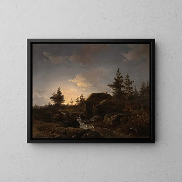 Una notte al chiaro di luna - Remigius Adrianus van Haanen — quadro incorniciato alla parete