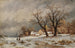 Paesaggio invernale con raccoglitori di legna davanti a un piccolo villaggio - Remigius Adrianus van Haanen — vista dell’opera