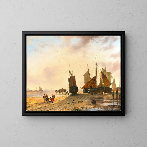 Il ritorno dei pescatori - Remigius Adrianus van Haanen — quadro incorniciato alla parete