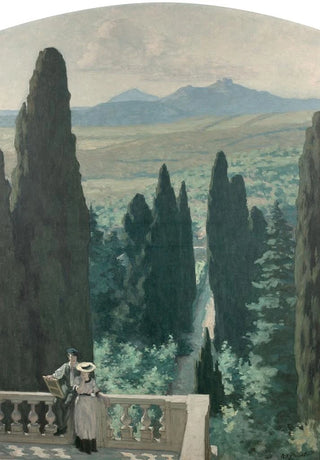 Ren Franois Xavier Prinet - La terrasse et les cyprs de la villa dEste Tivoli.webp