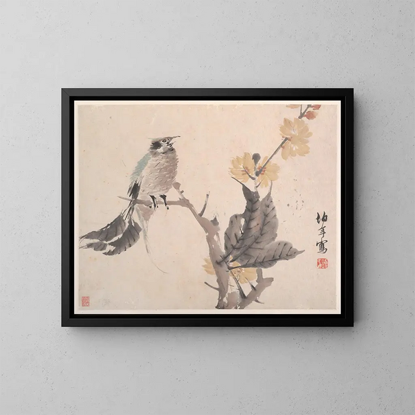 Animali, fiori e uccelli Pl4 - Ren Yi — quadro incorniciato alla parete