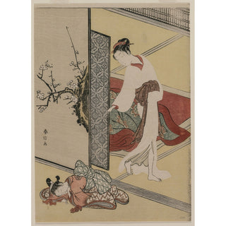Reproduction Courtisane et servante endormie - Suzuki Harunobu