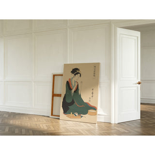Reproduction Femme avec du fil - Kitagawa Utamaro