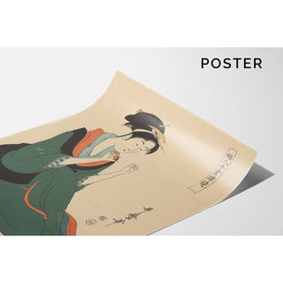 Reproduction Femme avec du fil - Kitagawa Utamaro