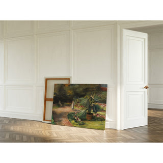 Reproduction Jardin avec palmier et deux figures féminines - Max Liebermann
